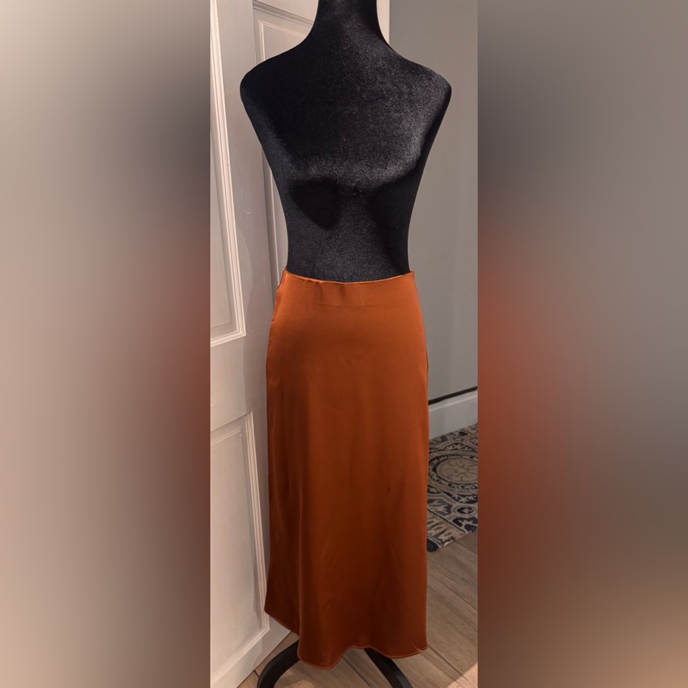 NWOT French Connection Satin Midi Skirt